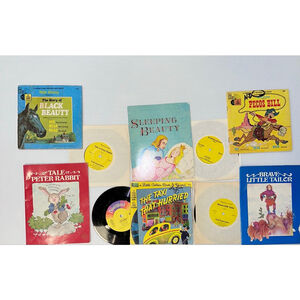 Lot of 13 Vintage Children's Storybook Vinyl Records Lot Walt Disney Untested